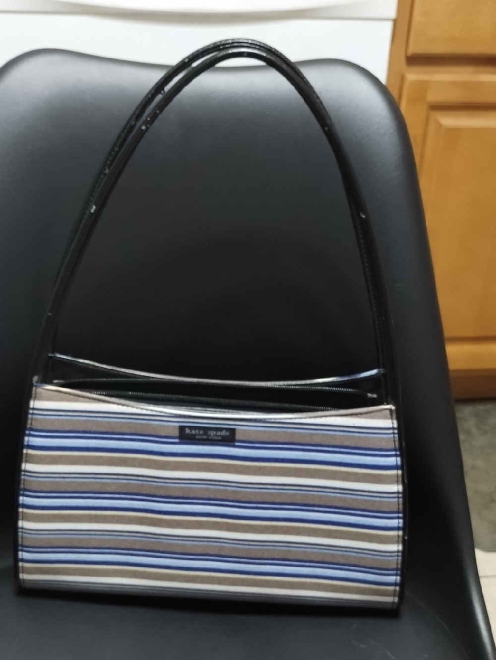 kate spade Striped Shoulder Bag in Blue, Tan and Cream